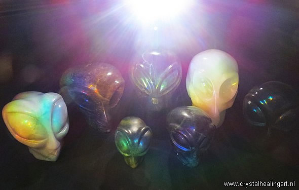 Alien Faces Alien Crystal Skulls handmade by Niels Bagchus ET Extra Terrestial UFO